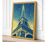 Eiffel Tower Ascendant Art Canvas Wall Art Print 24x16 Inch (61 x 41 cm)