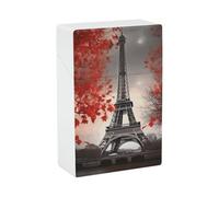 Eiffel Tower Autumn Leaves Cigarette Case 85mm King Size, Crushproof Plastic Cigarette Box Holder for Men Women Cigar Protective Cover Waterproof Cigarettes Holder 20 Capacity