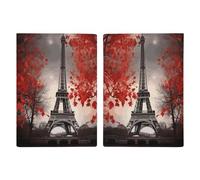 Eiffel Tower Autumn Leaves Passport Holder Passport Wallet PU Leather Passports Protective Cover Slim Travel Accessories