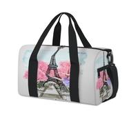 Eiffel Tower Ballet Dancer Theme Sports Duffel Bag Weekend Overnight Bag Tote Holdall Casual Travel Gym Duffel Bags for Kids Girls Boys Women Men