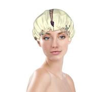 Eiffel Tower Bicycle Shower Cap for Women Reusable Bath Cap Upgrade Double Layers Bathing Hat Waterproof Elastic Bath Hair Caps for Women Ladies Spa Salon Hair Bath Hat
