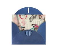 Eiffel Tower Bike Greeting Card With Envelope (160 x 120 mm) for Birthday/Wedding/Invitation/Christmas/New Year