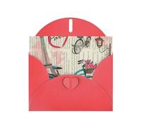 Eiffel Tower Bike Greeting Card With Envelope (160 x 120 mm) for Birthday/Wedding/Invitation/Christmas/New Year