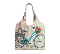 Eiffel Tower Bike Stylish Canvas One-Shoulder Commuter Bag-Suitable For Daily Use And Urban Exploration