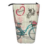 Eiffel Tower Bike Vertical Retractable Pencil Case, Easy to Use, Adjustable Size According to Needs