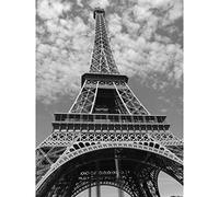 Eiffel Tower Black White Large Wall Art Print Canvas Premium Poster