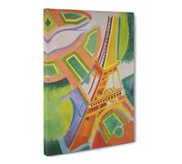 Eiffel Tower By Robert Delaunay Canvas Print | Gallery Wrapped 30mm Frame Wall Art | 24x16 inches | Ready to Hang | Classic Cityscape Picture | Living Room Bedroom Lounge Office