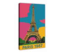 Eiffel Tower Canvas Poster Wall Art Decor Print Picture Paintings for Living Room Bedroom Decoration 08x12inch(20x30cm)