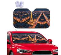 Eiffel Tower Car Windshield Sun Shade Personalized Foldable Auto Front Window Sun Shade Cover Uv Ray Reflector Sun Visor Protector Car Accessories For Car Suv Truck, Keeps Your Vehicle Cool 55x30 Inch