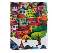 Eiffel Tower Colorful Replaceable Book Cover, Reusable PU Leather Book Protector, Suitable for 148x210 mm Notebooks