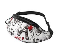 Eiffel Tower Crossbody Bag Runner Small Hip Pouch Bum Bag Running Waistpack Bumbag Beltbag Sport Slim Fashionable for Jogging Hiking Woman