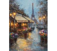 Eiffel Tower Diamond Painting Paris Diamond Art Kits Adults Beginners DIY 5D Full Drill Round Gem Crystal Art Rhinestone Embroidery Paintings Crafts Picture Kits for Home Wall Decor 80x110cm x1-152