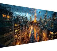 Eiffel Tower Diamond Painting Paris Diamond Art Kits Adults Beginners DIY 5D Round Drill Round Gem Crystal Art Rhinestone Embroidery Paintings Crafts Picture Kits for Home Wall Decor 40x80cm hu7-j6