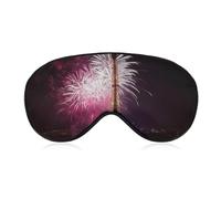Eiffel Tower Fireworks Sleep Mask Comfort Travel Eye Masks with Adjustable Elastic Strap Soft Funny Block Light Sleep Eye Cover for Side Sleeper for Nap Men Women Gift