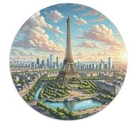 Eiffel Tower, France 1000 Pieces Jigsaw Puzzles 12 Years And Up Building Round Puzzle Impossible Hard Challenging for Adults Family Game Stress Reliever Expert Skill Level 1000pcs (67.5x67.5cm)