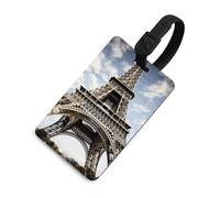 Eiffel Tower French Paris Monument Luggage Tags for Suitcases Privacy Protection Travel Essentials Bag Tag Personalized Unique Luggage Tag Heavy Duty Cute Baggage Tags with Privacy Name Card