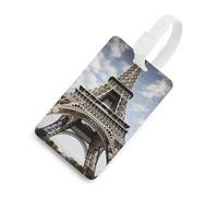 Eiffel Tower French Paris Monument Luggage Tags for Suitcases Privacy Protection Travel Essentials Bag Tag Personalized Unique Luggage Tag Heavy Duty Cute Baggage Tags with Privacy Name Card