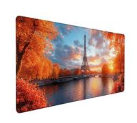 Eiffel Tower Gaming Mouse Mat, Sunset Mouse Pad Large 64x32in, Desk Mat with Non-Slip Rubber Base, Gaming Accessories, Stitched Edge Design XL Mousepad, Desk Pad, for Office, PC Accessories, 4-9749