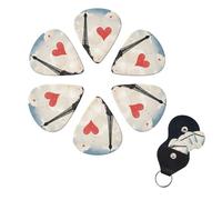 Eiffel Tower Guitar Picks Set of 6 Airplane Design Guitar Picks with Organizer Storage Box for Custom Guitars for Men Women Guitar Accessory Ukulele for