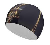 Eiffel Tower in Paris at Night Swim Cap Comfortable Swimming Caps Stretchable Durable Swimming Hat for Men and Women