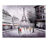 Eiffel Tower In Paris City Streets Art Print Canvas Premium Wall Decor Poster