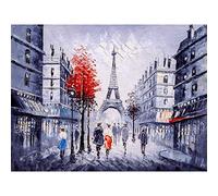 Eiffel Tower In Paris Red Tree Large Wall Art Print Canvas Premium Poster