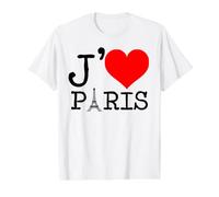 Eiffel Tower J'Adore Paris Value Graphic T-Shirt, Men, White, S