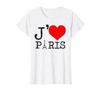 Eiffel Tower J'Adore Paris Value Graphic T-Shirt, Women, White, XS