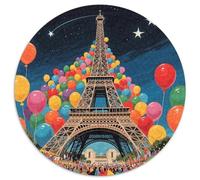 Eiffel Tower Jigsaw Puzzles for Adults 1000 Piece Landmark Building Family Game Challenging with Letters on Back Home Decoration Beautiful 1000pcs (67.5x67.5cm)