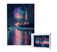 Eiffel Tower Jigsaw Puzzles for Adults 120 Night View Puzzles for Adults Wooden, Funny/Difficult/Impossible/Challenging Decompression Games, As a Birthday for Women and Men ML-1632