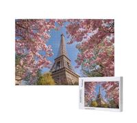 Eiffel Tower Jigsaw Puzzles for Adults 500 Flower Puzzle, Wooden Puzzles for Adults with Gift Box, Impossible Puzzle, Challenging High Difficulty Family Activity, Gifts for Men Women,52x38 cm, p908t