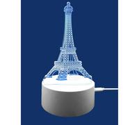True Face 3D Optical Illusion Night Light, Touch LED Table Desk Lamp 7 Color Changing USB Charger Powered Touch Switch Desk Night Light for Kids Friends Gift Eiffel Tower