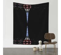 Eiffel Tower Large Wall Tapestry 60x51 Inches-Vertical Polyester Hanging Decor For Bedroom,Living Room, Dorm, Beach,Picnic-Includes Hooks Clips