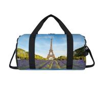 Eiffel Tower Lavender Sport Duffel Bag with Shoes Compartment Paris Eiffel Tower Overnight Weekender Bags Travel Gym Luggage Organizer for Women Men Kids Girls Boys