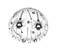 Eiffel Tower Love Bath Caps For Kids Hair Cap Reusable Shower Caps Soft And Elastic Shower Hair Cap For Long Hair Short Hair Curly Hair
