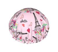 Eiffel Tower Love Bath Caps For Kids Hair Cap Reusable Shower Caps Soft And Elastic Shower Hair Cap For Long Hair Short Hair Curly Hair