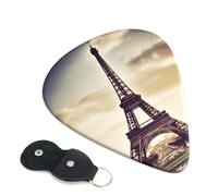 Eiffel Tower Love Paris Guitar Picks 6-Pack - Pick Set (0.46mm / 0.71mm / 0.96mm) Suitable For Guitar And Ukulele Playing