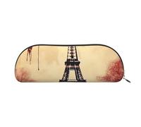 Eiffel Tower Love Paris Leather Semi-Circular Storage Bag, Semi-Circular Shape, Simple and Fashionable