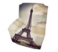 Eiffel Tower Love Paris Sofa Cover Soft 1 Seater Sofa Slipcover for Pets Washable,Couch Cover with Elastic Straps Furniture Protector