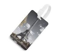 Eiffel Tower Luggage Tags with ID Card, Durable Travel Bag Tags, Waterproof Name Tag for Suitcases, Backpacks & Travel Cases White-Style