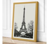 Eiffel Tower Monument Vintage Canvas Wall Art Print 18x12 Inch (46 x 30 cm)