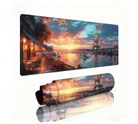 Eiffel Tower Mouse Pad Large 1200x600x3mm Desk Mat Sunset Gaming Mouse Pad Table Protector Non-Slip Rubber Base for Stable Grip on Smooth Surfaces Wear-Resistant Mousepad for Computers, Laptop W1-297
