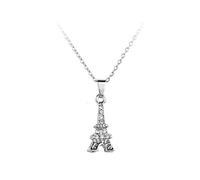 Eiffel Tower Necklace French Paris Choker Christmas Birthday Jewellery Gift for Women Family Sister Daughter Granddaughter Niece Auntie Mother Friendship Silver