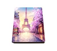 Eiffel Tower Notebook, Pu Leather Notebooks A5, Lined Paper Notebook for School 180Pages/90Sheets, Jotter for Men, Exercise Book School, Office Paper Products Journal Diary