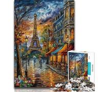 Eiffel Tower Oil Painting Jigsaw Puzzles for Adults 1000 Piece,Challenging To Complete But Fun And Humorous Unique Home Decor And Gifts 38x26cm