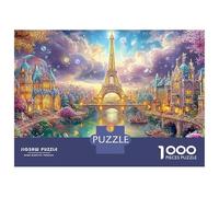 Eiffel Tower over A Glowing Canal 1000Pc Jigsaw Puzzle Dreamy Landmark Building Premium Quality, Great for Adults & Kids 70x50cm/1000pcs