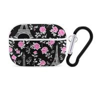 Eiffel Tower Paris And Roses (2) Headphone Case Compatible with AirPods Pro PC Shell Carrying Case with Keychain White-style