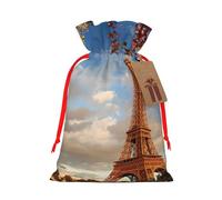 eiffel tower paris autumn Gift Bag with Handles and tag, Perfect for Christmas, Birthday, Wedding or Daily Gift - (M)