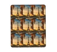 Eiffel Tower Paris Autumn Mouse Mat with Non-Slip Rubber Base