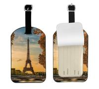 Eiffel Tower Paris Autumn Print Bag Tags Stylish Luggage Tag 4.3 X 2.76 Inch Essential Travel Accessory Suitcases